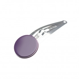 Very small size round shape Hair snap in Violet and ivory