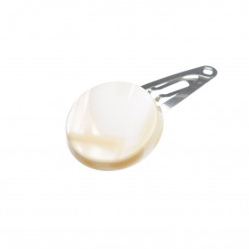Very small size round shape Hair snap in Beige pearl