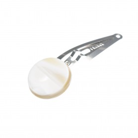 Very small size round shape Hair snap in Beige pearl