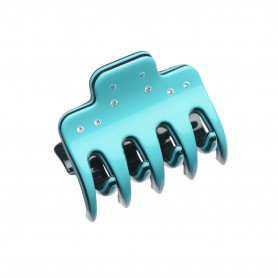 Very small size regular shape Hair jaw clip in Turquoise and black