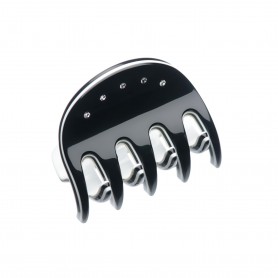 Very small size regular shape Hair jaw clip in Black and white