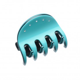 Small size regular shape Hair jaw clip in Turquoise and black