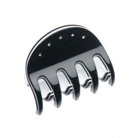Small size regular shape Hair jaw clip in Black and white