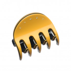 Small size regular shape Hair jaw clip in Maize yellow and black