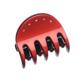 Small size regular shape Hair jaw clip in Marlboro red and black