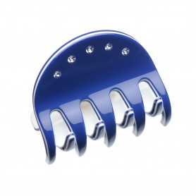 Medium size regular shape Hair jaw clip in Blue and white