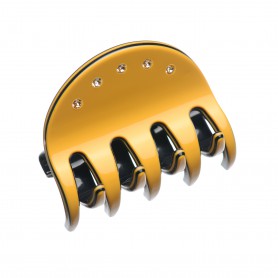 Medium size regular shape Hair jaw clip in Maize yellow and black