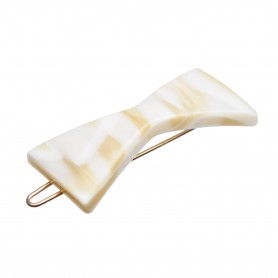 Small size bow shape Hair clip in Beige pearl