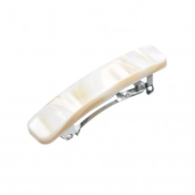 Small size rectangular shape Hair clip in Beige pearl