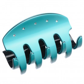 Large size regular shape Hair jaw clip in Turquoise and black