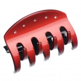 Large size regular shape Hair jaw clip in Marlboro red and black