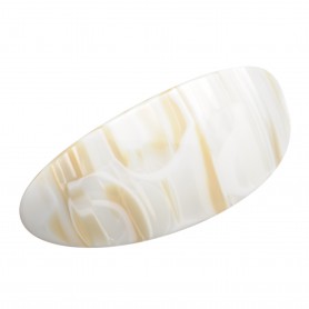 Very large size oval shape Hair barrette in Beige pearl