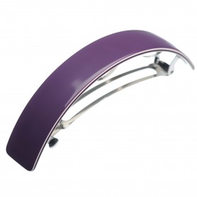 Very large size rectangular shape Hair barrette in Violet and ivory