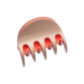 Small size regular shape Hair jaw clip in Hazel and coral
