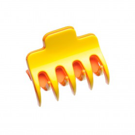 Small size regular shape Hair jaw clip in Yellow and coral