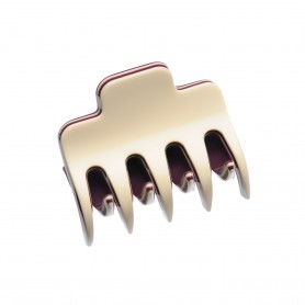 Small size regular shape Hair jaw clip in Ivory and violet