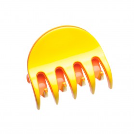 Medium size regular shape Hair jaw clip in Yellow and coral