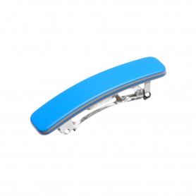 Small size rectangular shape Hair clip in Blue and hazel