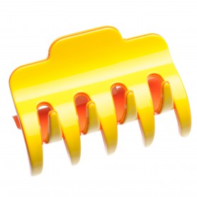 Large size regular shape Hair jaw clip in Yellow and coral