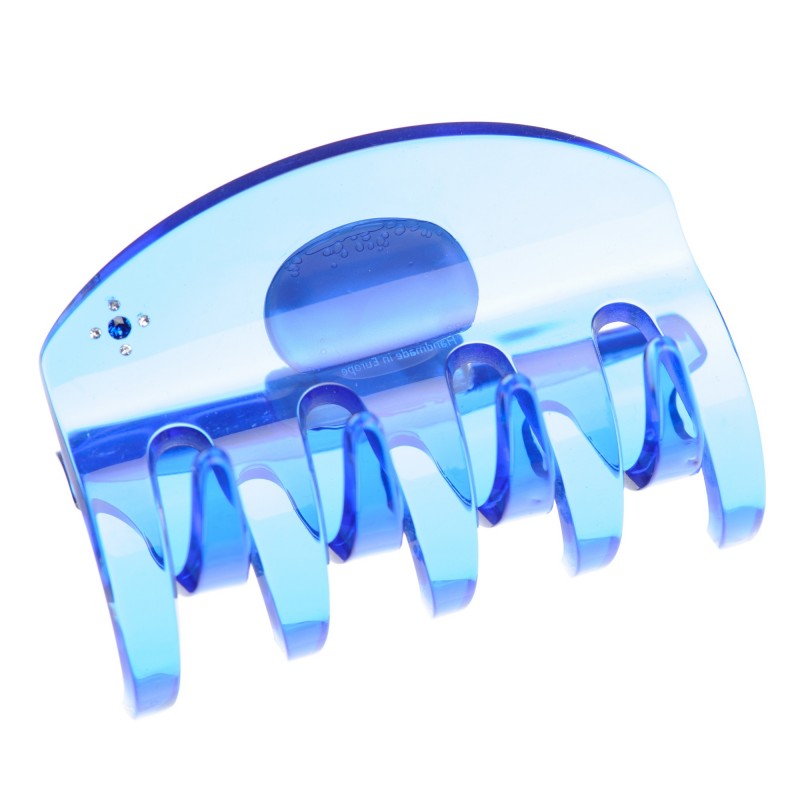 Large size regular shape Hair jaw clip in Transparent blue