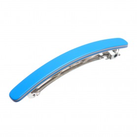 Small size rectangular shape Hair barrette in Blue and hazel
